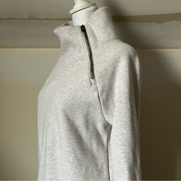 Athleta Cozy Karma Asym Sweatshirt Dress in Light Grey size Small - Picture 8 of 12